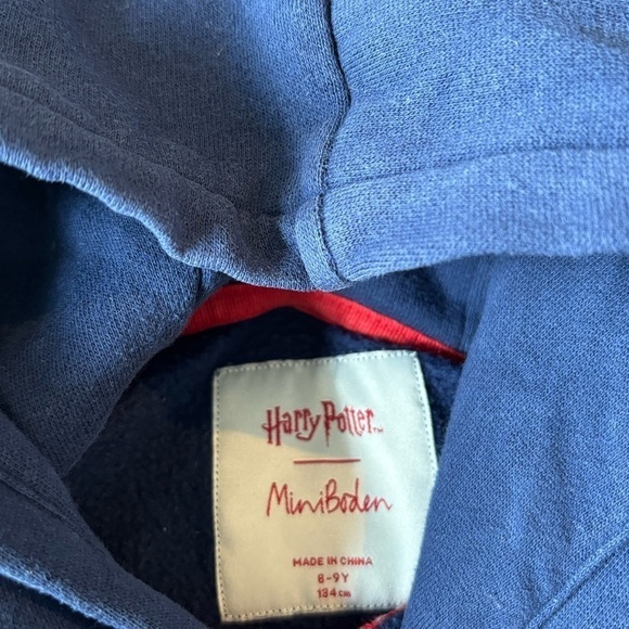 Harry Potter Mini Boden "Potter 07" Hooded pullover Sweatshirt Blue Red.8-9 year - Picture 9 of 16
